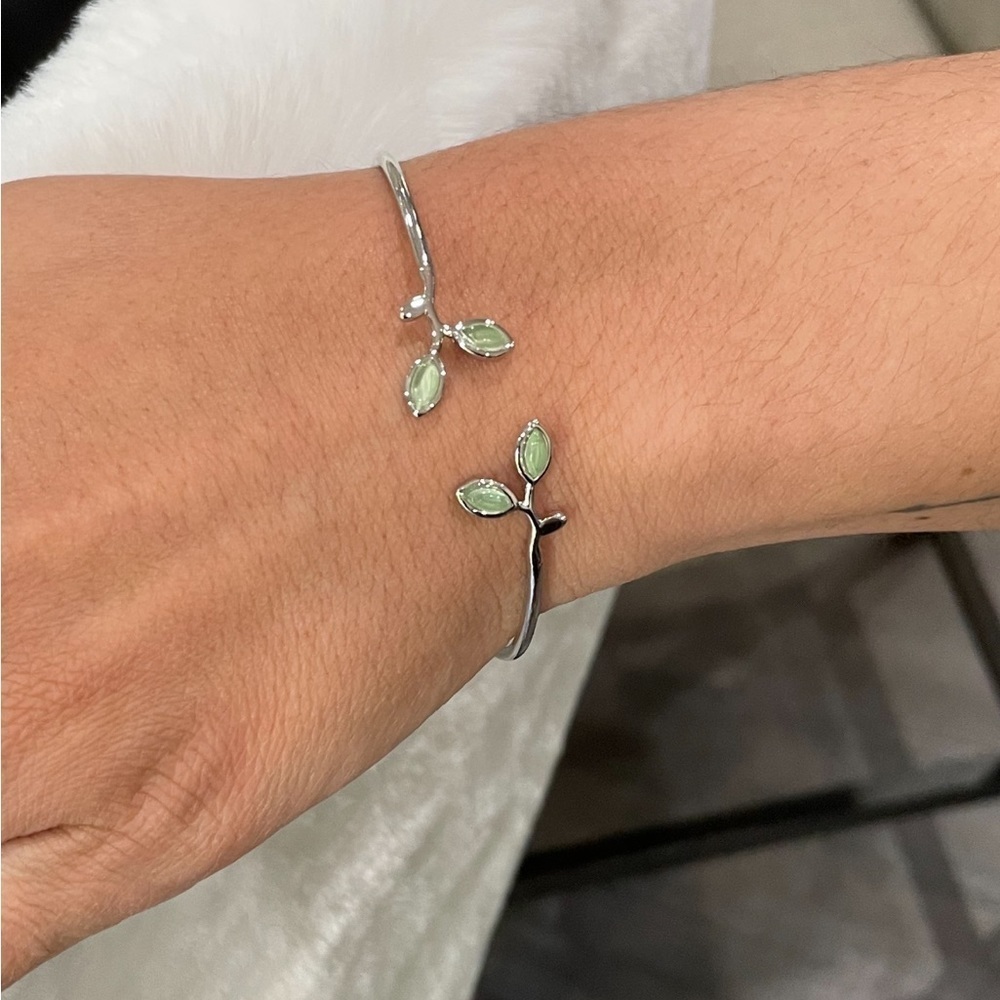 New 925 Sterling Silver Simple Olive Branch Bracelet